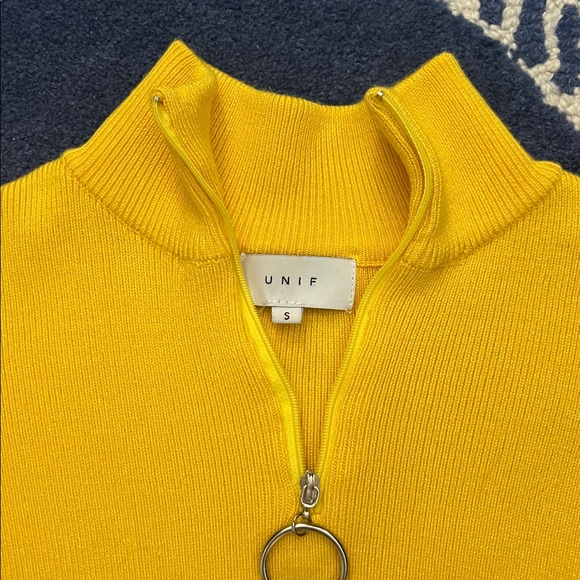 UNIF Mustard Yellow Zipper Bodysuit - Picture 2 of 11